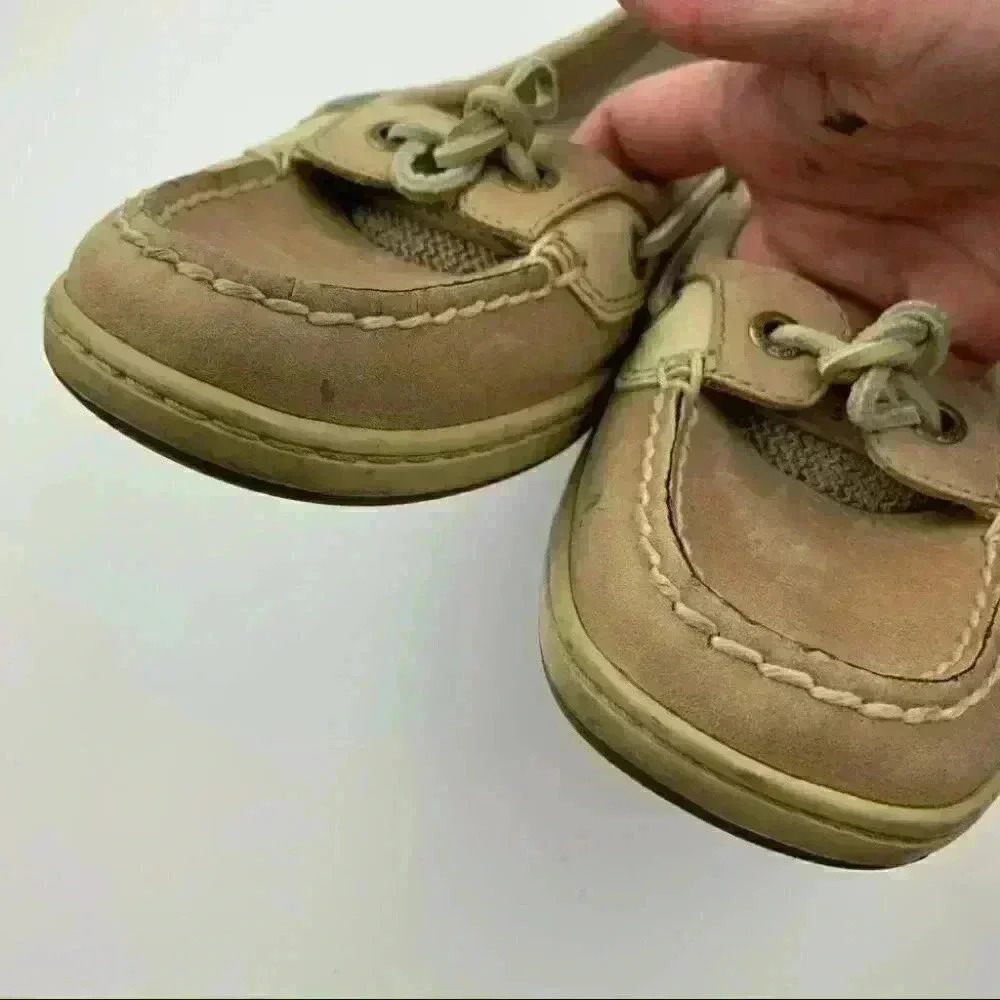 Sperry topsider flats 7.5 tan leather boat shoes - Picture 8 of 11